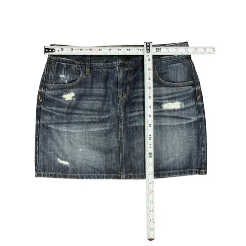 NEW Ann Taylor Loft 100% Cotton Distressed Jeans Mini Skirt Blue Denim Women 2