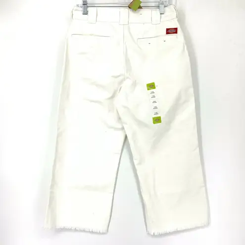 Dickies  Pants Women's Size 7/28 Relaxed Flat Front Cropped White NWT**