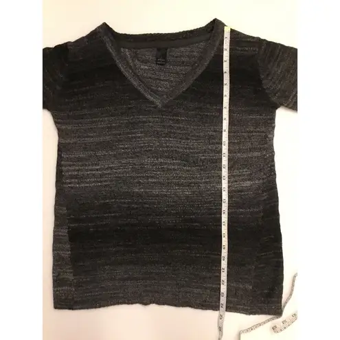 prAna Julien Charcoal Ombré Split Back V-neck Sweater Sz M