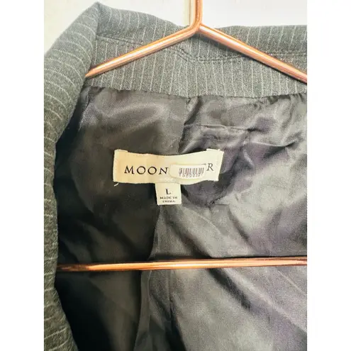 Moon River Gray Pinstripe Double Layered Front Button Blazer Jacket sz Medium