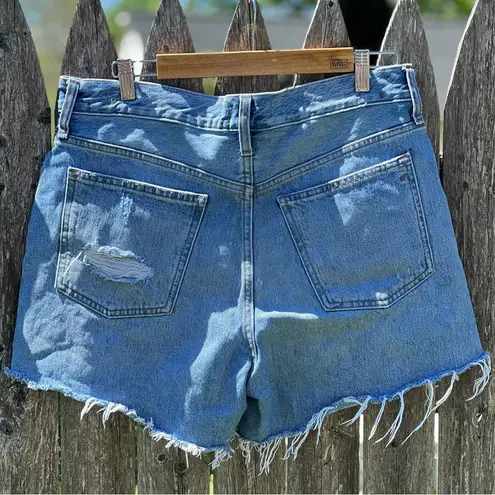 Madewell  Relaxed Mid-Length Denim Shorts in Steenwick Wash: Ripped Edition
