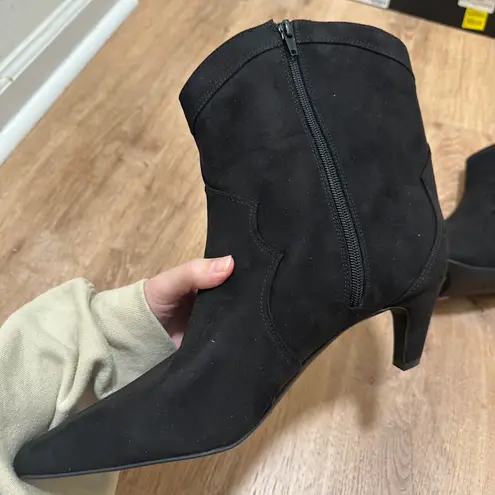 INC | International Concepts NWT Secia Black Suede Western Ankle Boots Size 12