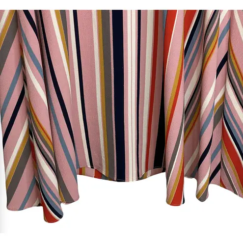 London Times Womens Dress Size 4 Pink Ivory Striped Partially Lined Stretch