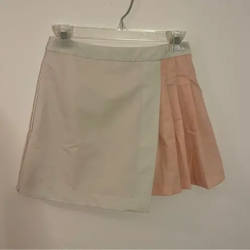 Storia  Peach & Cream Preppy Pleated Skort Skirt Size Small