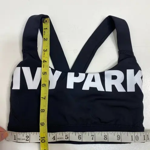 Ivy Park Mesh Back Logo Black Sports Bra XS