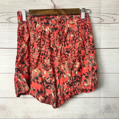 Dolce Vita Red Macie Aztec Printed Soft Shorts Elastic Waist M Size M