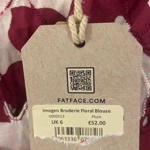 Fat Face UK NWT ImogenāBroserie eyelet blouse 2 Pink
