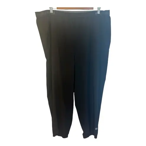 Sports Illustrated Plus Size 1X Jogger Pants Black Stretch Moisture Wicking