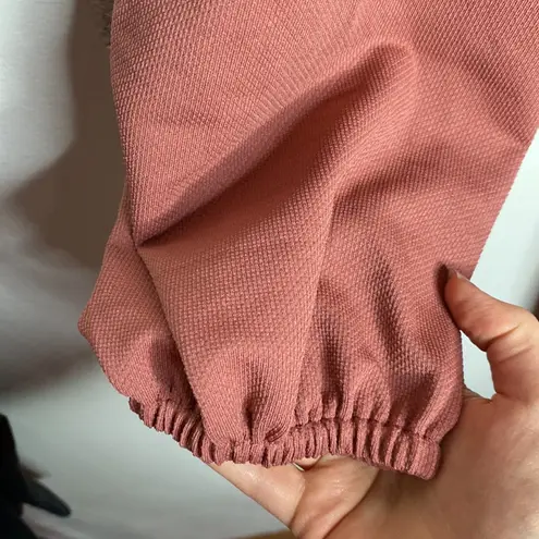 Pretty Garden Elegant Lantern Sleeve Tie Waist Knit Cocktail mini Dress size M Tan Size M