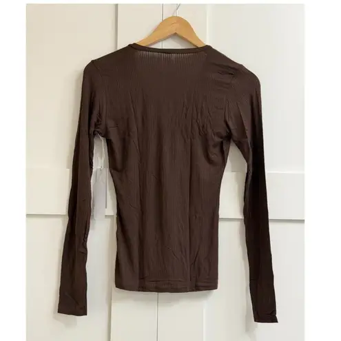 Negative Underwear Whipped Henley in Espresso, Size Medium