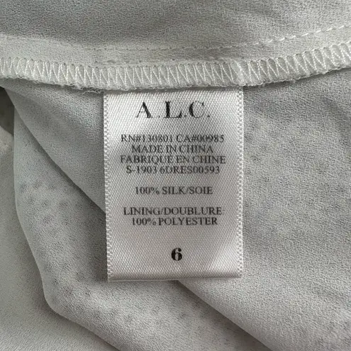 ALC Frank A.L.C. Viera Mini Dress in Rimini Dot Print size 6 Silk Short Flutter Sleeves