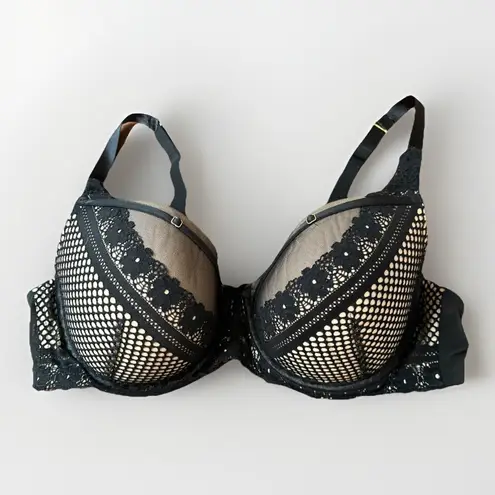 Cacique Black Lace Underwire Bra Size 44C