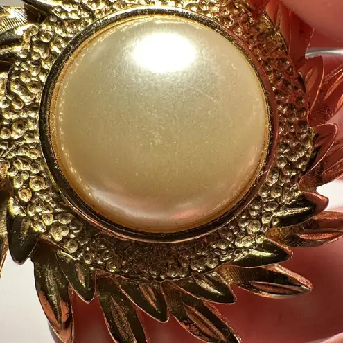 Sun Face & Sun Flare Gold Tone Brooch Pins Lot Of 2