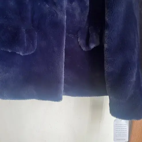 Gal Meets Glam Collection Reese Faux Fur Jacket Navy