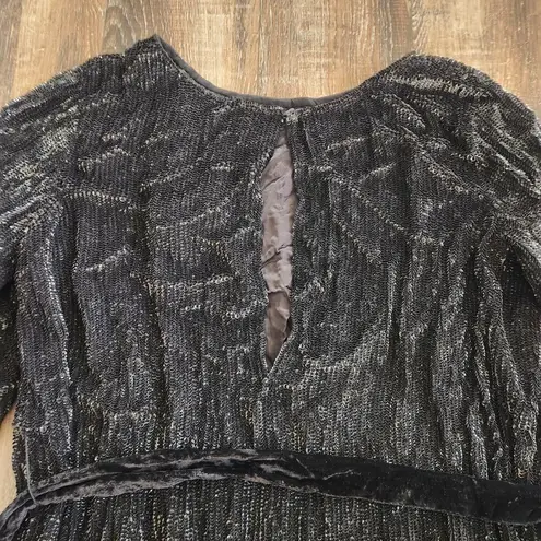 Retrofête Retrofete Grace Sequin Dress in Black Size XL NWT With Belt Reversible