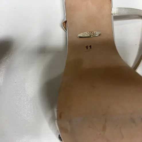 Badgley Mischka Rider White Satin Stiletto Heeled Sandal Beaded, Rhinestone 11