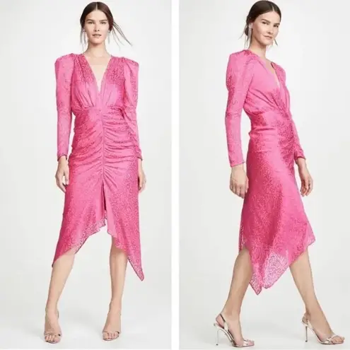 RONNY KOBO Astrid Zebra Print Midi Dress, Pink Size L