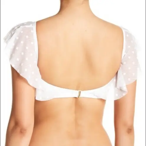 Ella Moss Polka Dot Sheer Sleeves Bikini Top