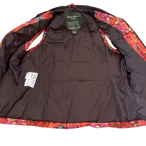 Eddie Bauer Puffer Vest Women’s Size Medium Multicolor Floral Goose Down