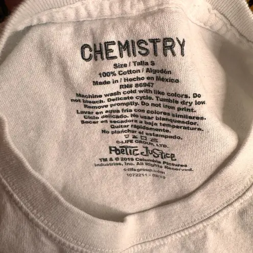 Chemistry Tupac Shakur Poetic Justice White & Black Cotton T-Shirt Size Small