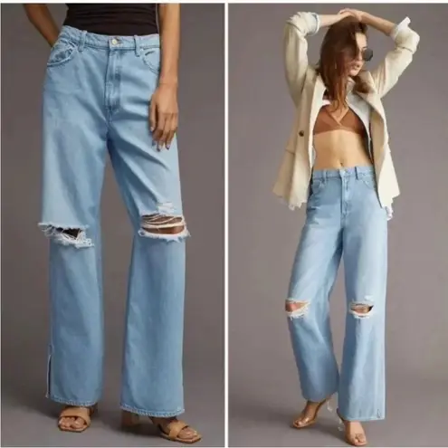 SNACKS from Mother The Fun Dip Puddle Sliced Size 25 Mid Rise Loose Light Wash Blue