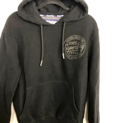 SUPER dry black hooded sweatshirt