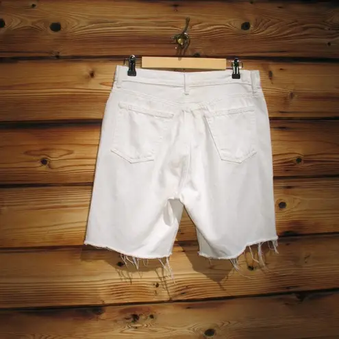 GRLFRND SAMPLE Marjan Distressed Bermuda Denim Jean Shorts