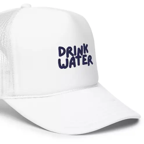 'Drink Water' Classic Foam Trucker Cap White