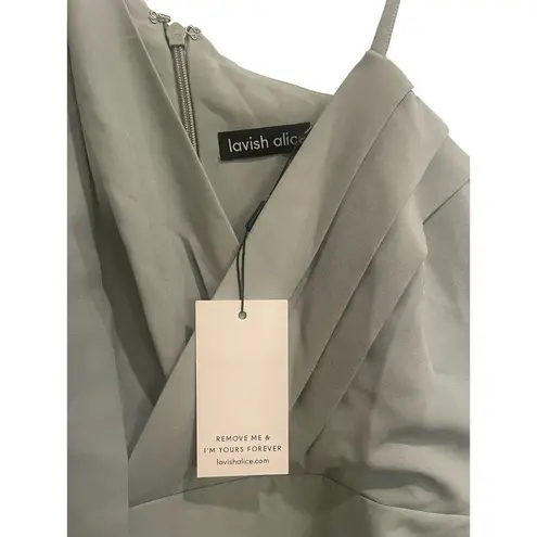 Lavish Lice Lavish Alice Asymmetric Cape Overlay Pleated Cocktail Dress, A42