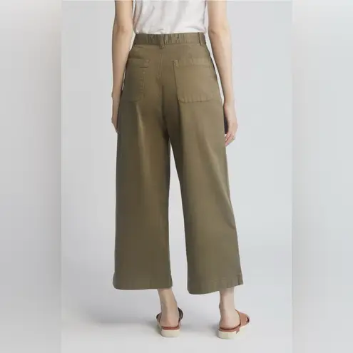 Caslon Nordstrom Women’s Olive Burnt Wide Leg Twill Pants Sz 4 High Rise BNWT