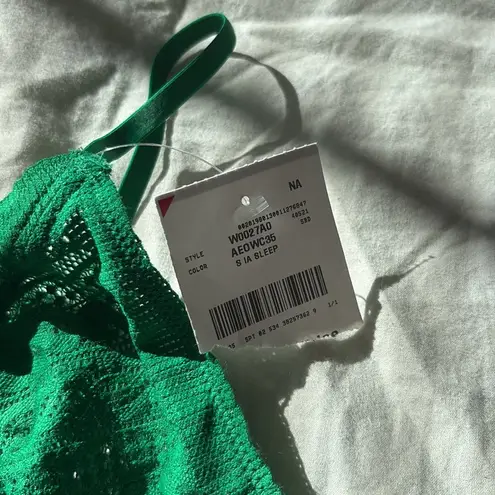 Aerie NWT Green  Size Medium Longline Cable Lace Bralette