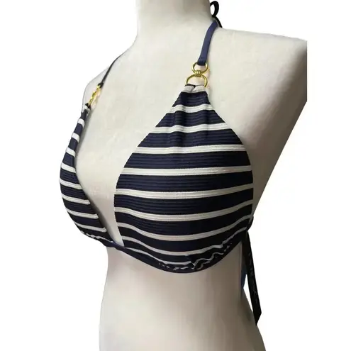 La Blanca Capri Banded Triangle Bikini Top In Indigo