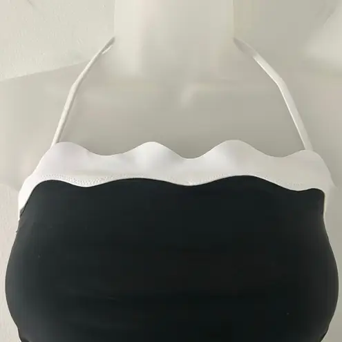 J. Crew Factory Scalloped Strapless Strapped Black One