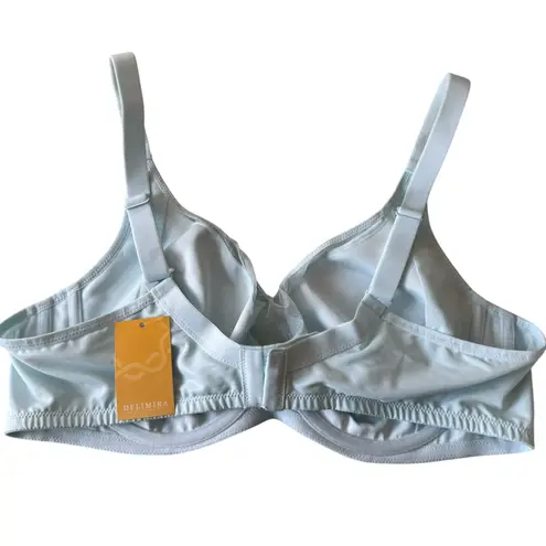 NWT Delimira Full Coverage Light Blue Bra 40C Underwire W681A Pastel Mesh Size undefined
