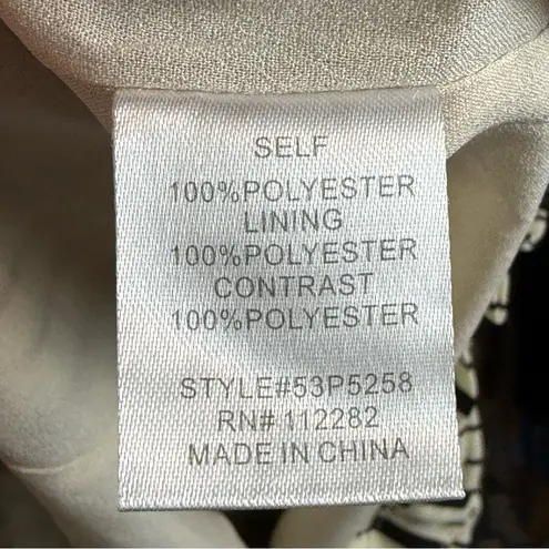 Greylin Anthropologie Pants Women Medium Ivory Black Striped Tassel Tie Straight