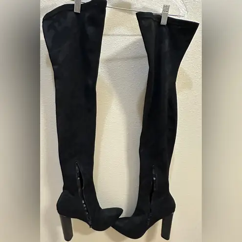 Glaze Black Camo Over the Knee Block Heel Boots Women's Sz 8