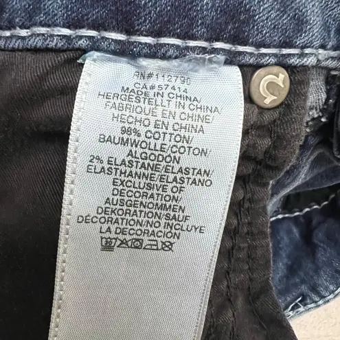 True Religion Women's Halle Big T BIG T Mid Rise Skinny Jean Sz 25 Blue Denim