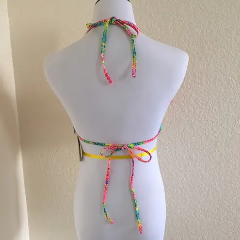 Arizona Jeans Multicolor Ruffle Bikini Halter Swim Top
