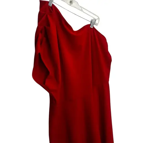 Ashley Stewart Plus Size 22 Red One Shoulder Asymmetric Top Party Holiday