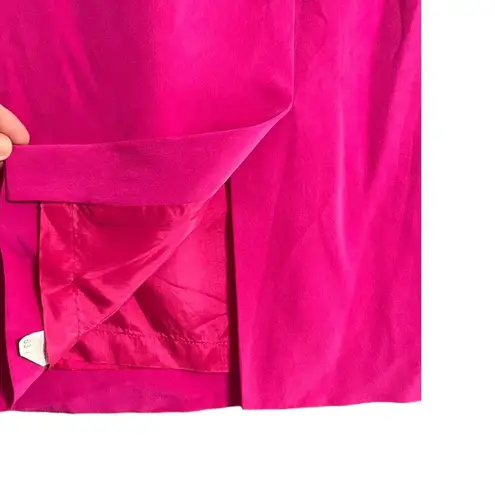 VTG Womens Skirt Size 6 Fuchsia 100% Silk Knee Length Lined Classy Career Work Pink