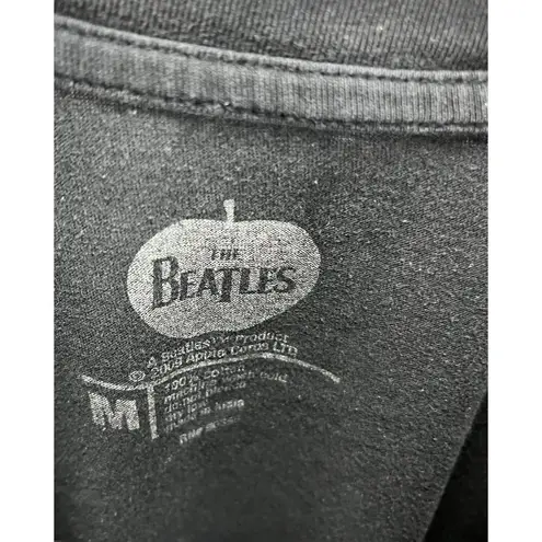 2009 Beatles Y2K Crop Top Black Raw Hem Tee Size XL