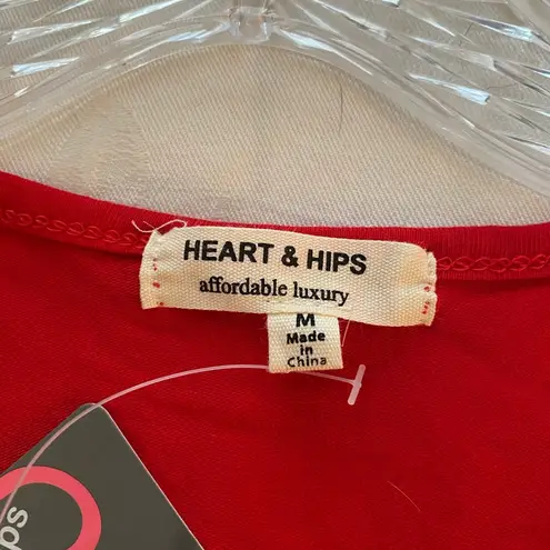 Heart & Hips Red Sleeveless Racerback bodysuit M NWT