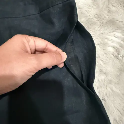 Real Clothes Black 100% Irish Linen Pants Women's 14 Classic Nature Minimalist Black