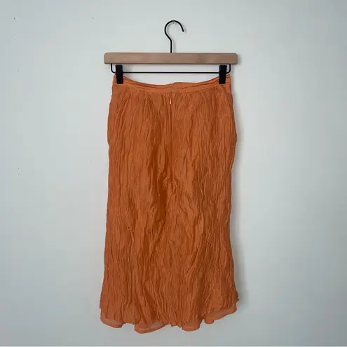 Vintage Springtime Midi Skirt with Pockets!‎ Orange