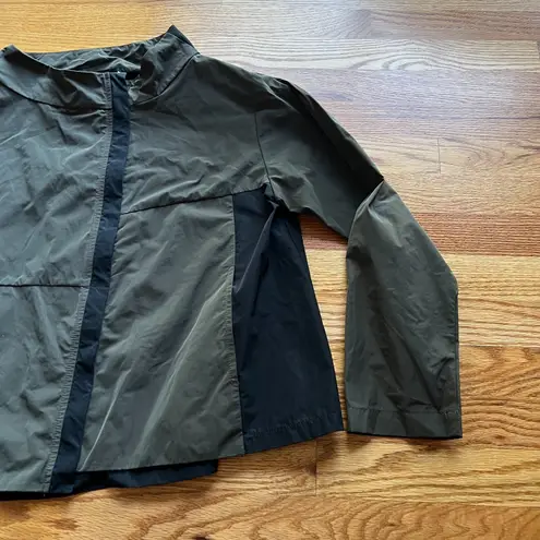 Sun Kim Women's Size Small Lightweight Jacket Colorblock Dark Green Minimalist Green