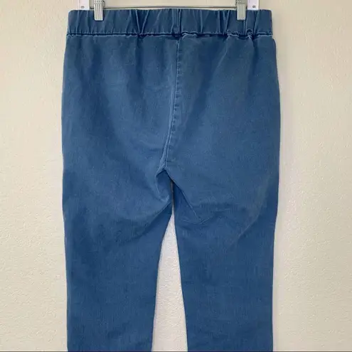 Soft Surroundings Blue Snap Up Ankle Leggings