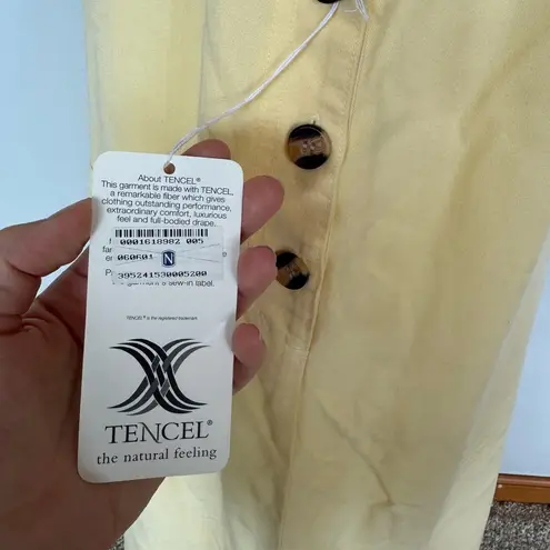 Vintage NWT light yellow chore maxi dress | large | Pockets