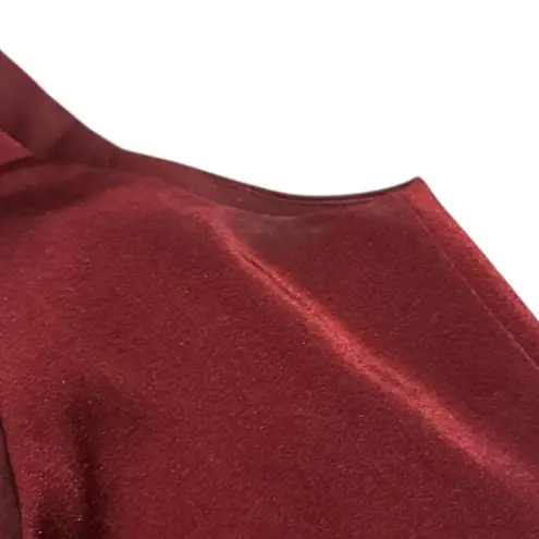 Alyce Paris Burgundy Red Floor Length Gown Maxi Dress High Slit Fitted Size 6