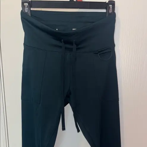 Black Track Pants with High Waist and Stretchy Fabric