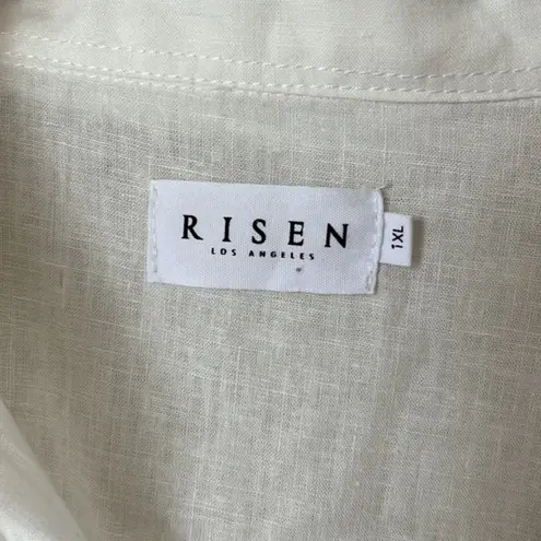 Risen  Los Angeles white linen blend relaxed fit blouse